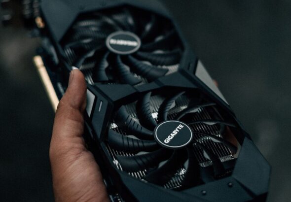 black and silver electronic device