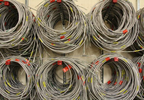 black and red wire roll